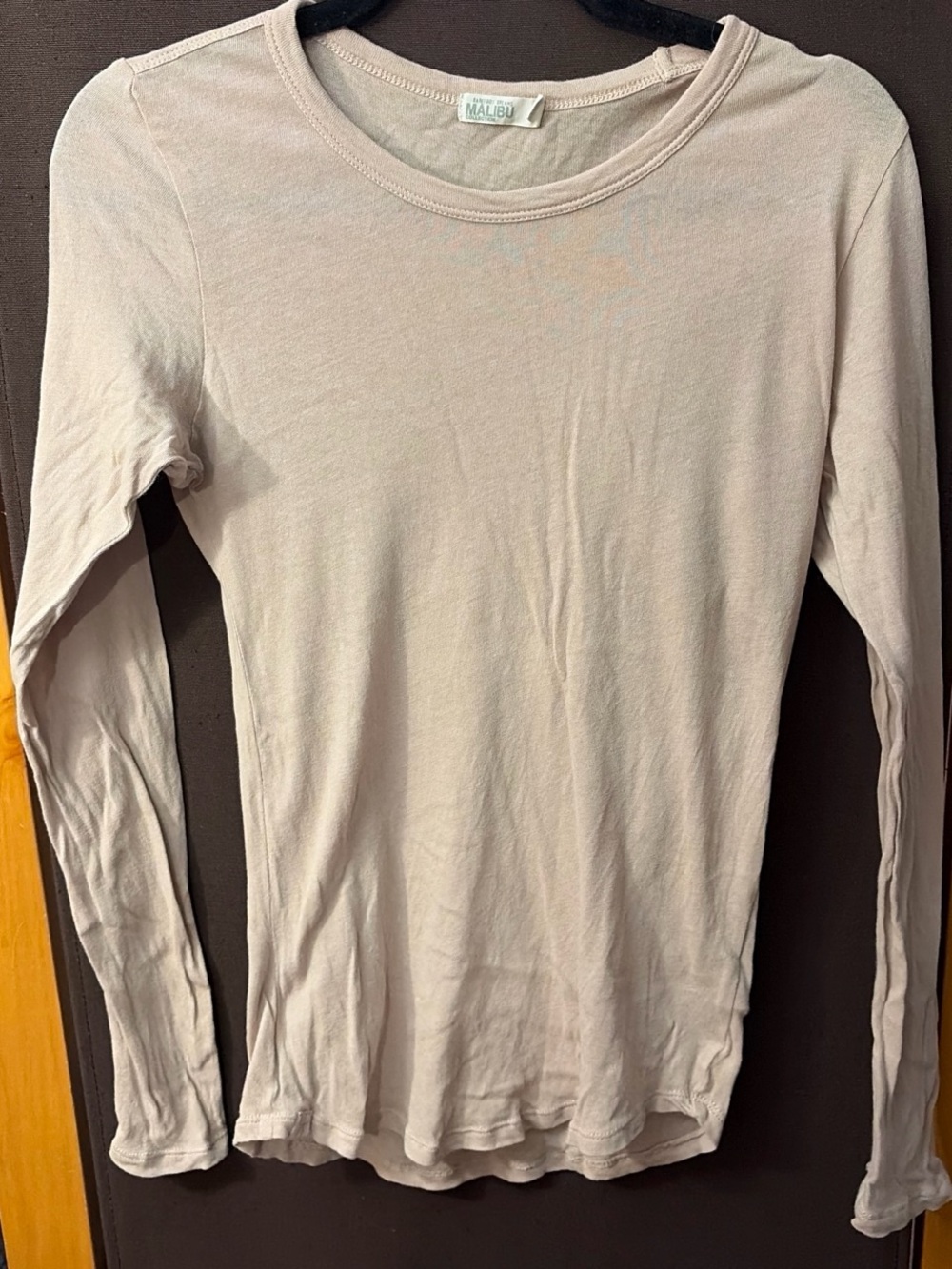 Barefoot Dreams Long Sleeve Crewneck Top in Light Beige